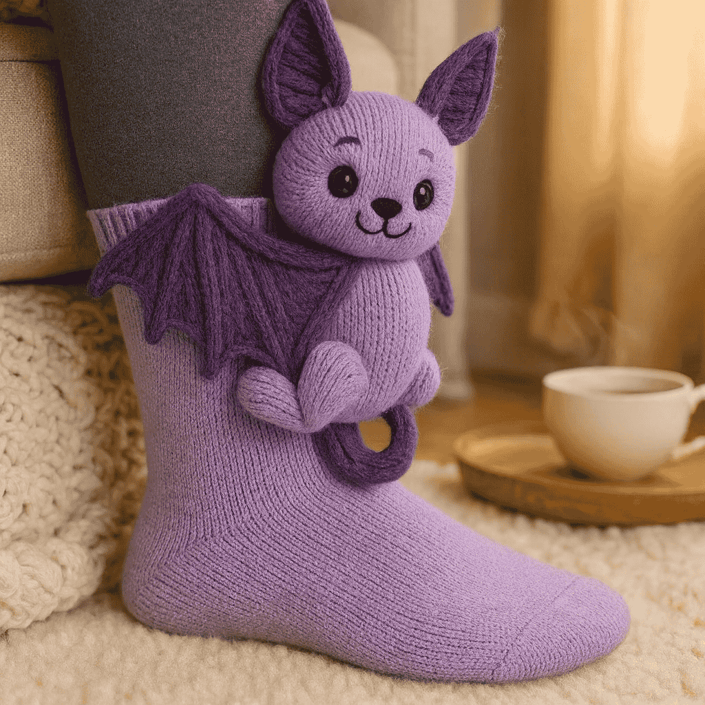 Plush Crochet Animal Socks
