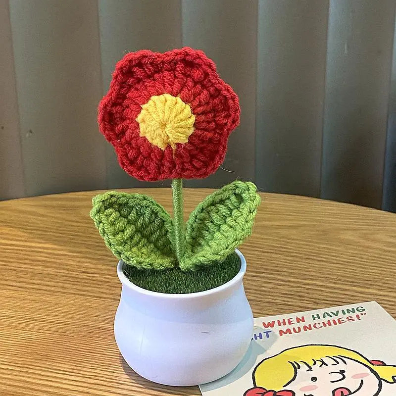 Mini Handwoven Potted Plant Decoration