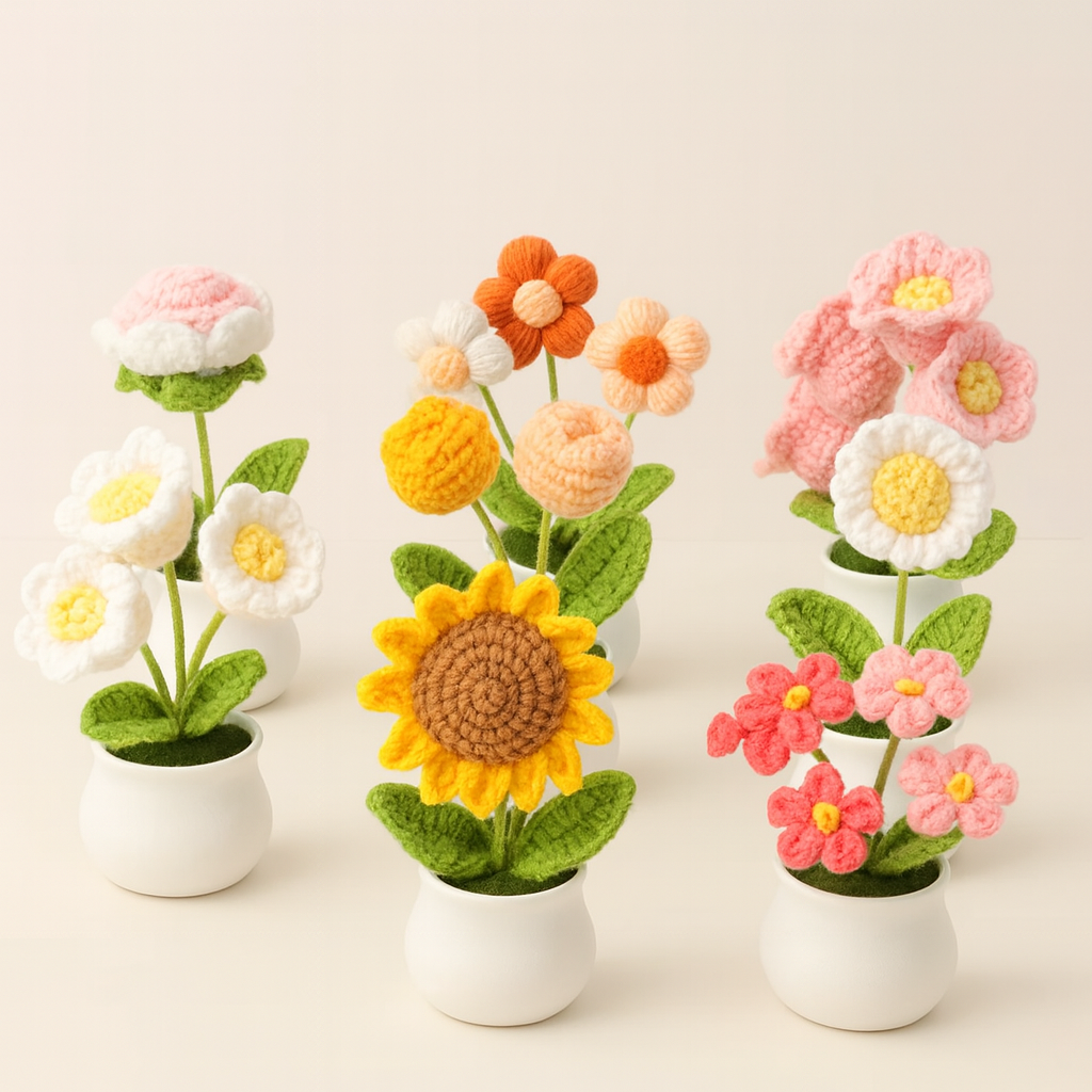 Mini Crochet Handmade Plants