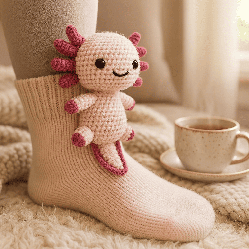Plush Crochet Animal Socks