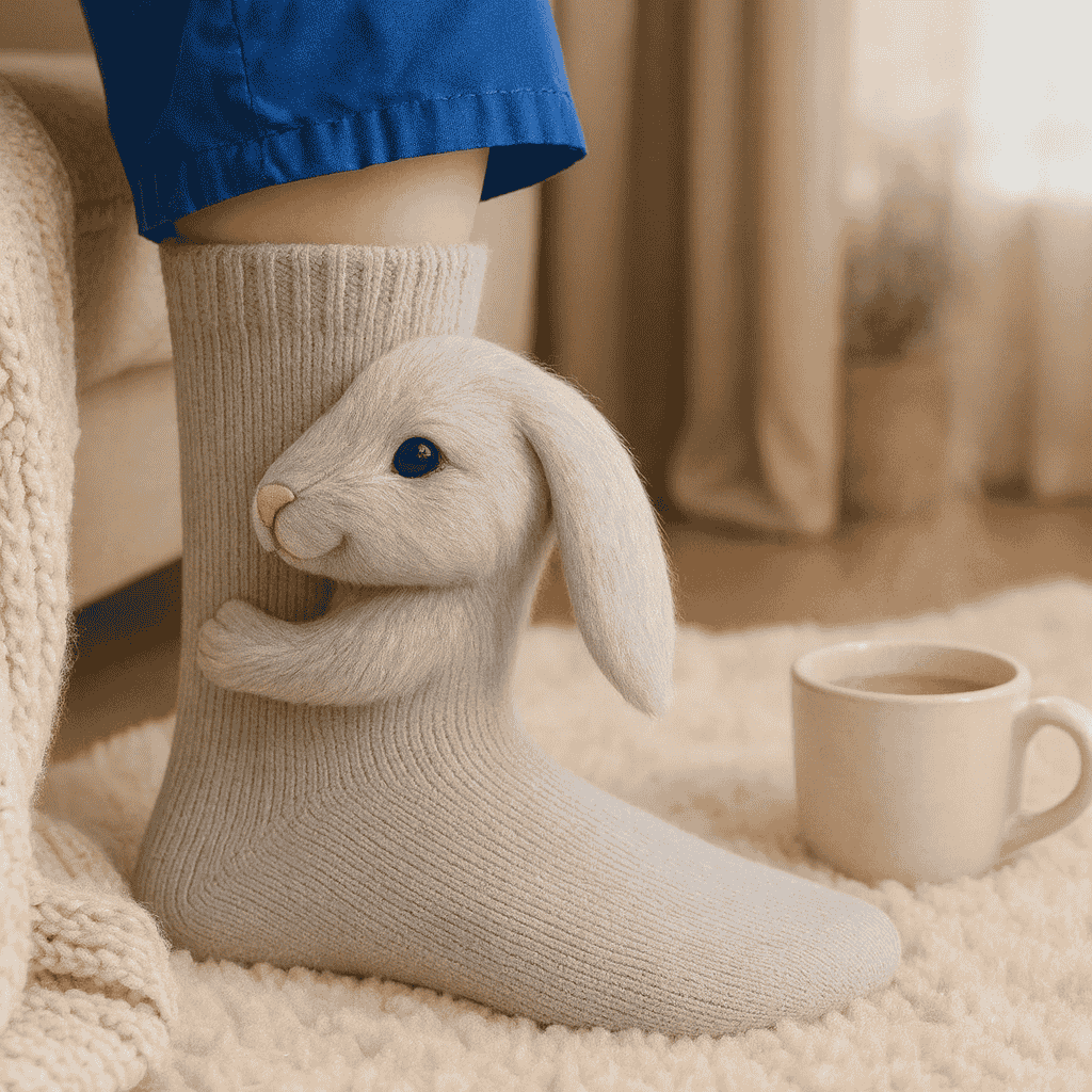 Plush Crochet Animal Socks