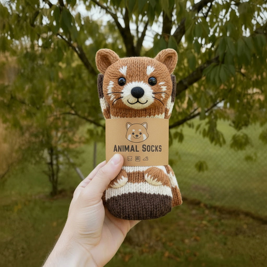 Plush Crochet Animal Socks