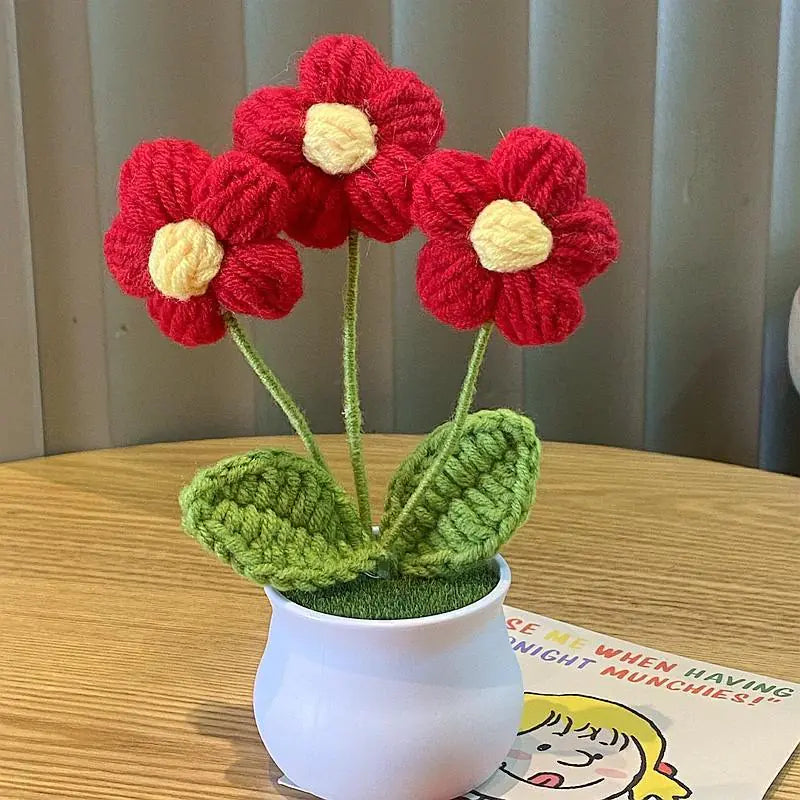 Mini Handwoven Potted Plant Decoration