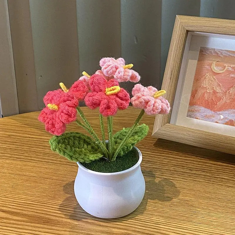 Mini Handwoven Potted Plant Decoration